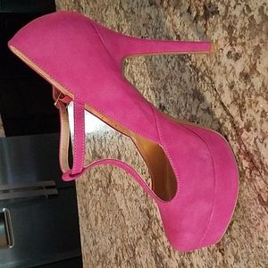 Promise Pink Suede Stilettos.